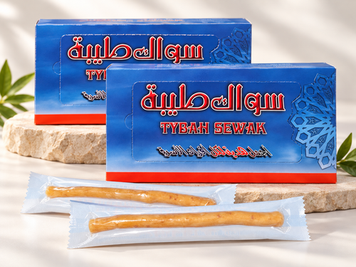 Tybah Sewak natural Miswak boxes with individually packed Salvadora persica sticks