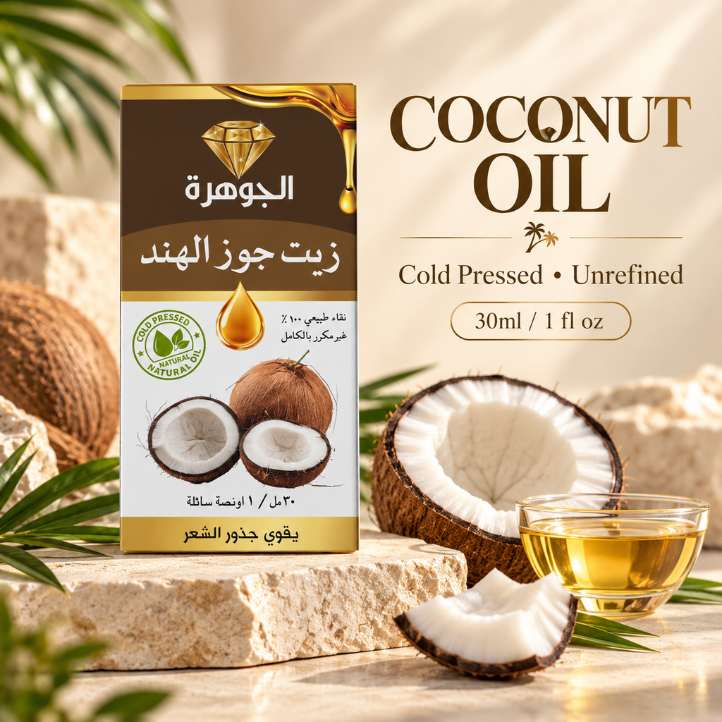 Coconut Oil 30ml cold pressed unrefined premium promotional image